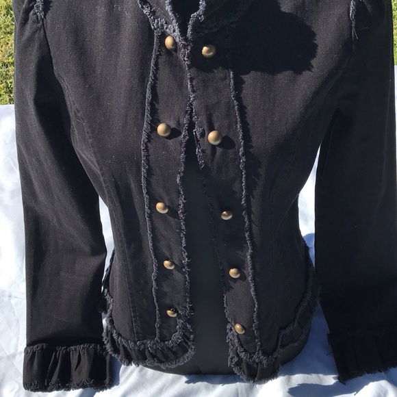 Luii black blazer with gold round buttons long sleeve women Upscale Boutique - Picture 3 of 8